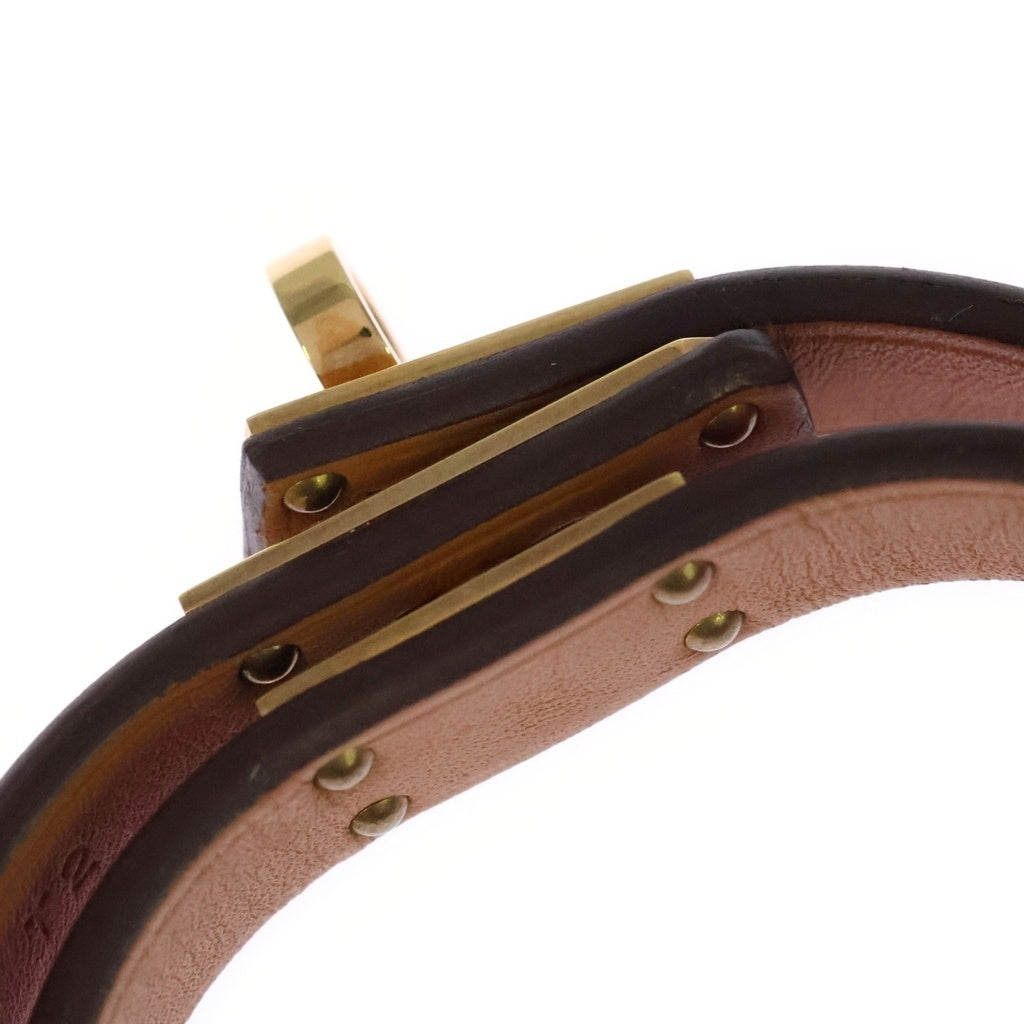 HERMES(エルメス) ミニケリー ドゥブルトゥール ブレスレット ピンク Z刻印 ゴールド金具 レディース