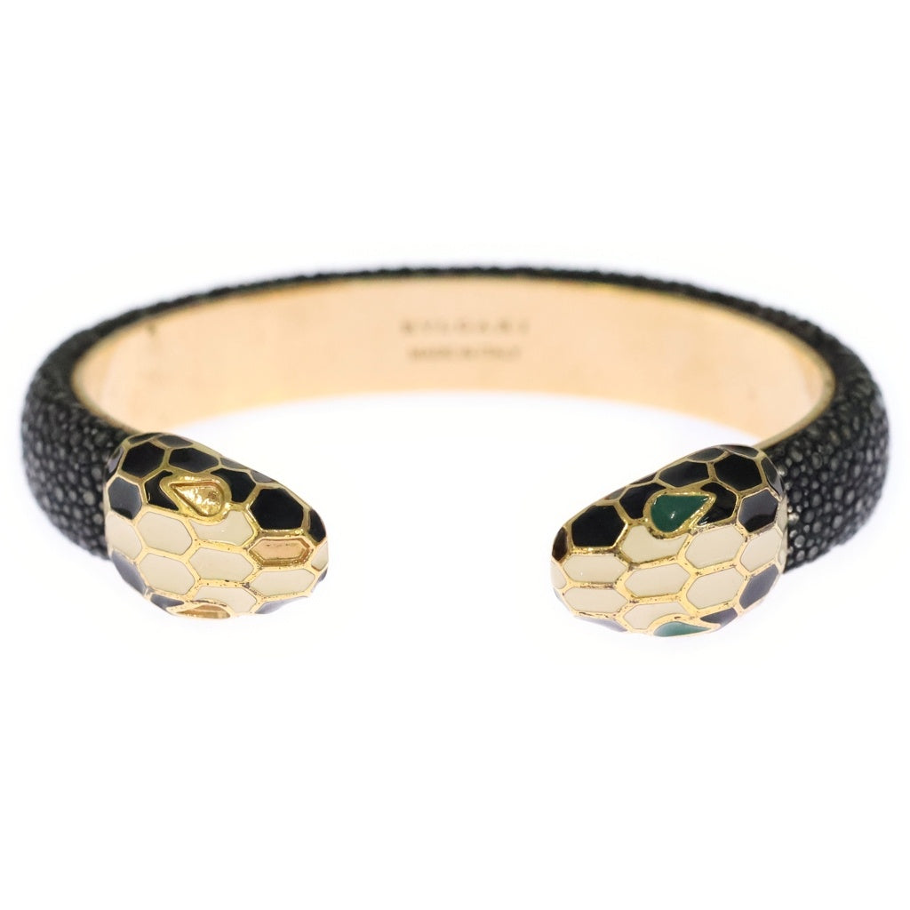 BVLGARI(ブルガリ) セルペンティ フォーエバー バングル ブレスレット ブラック×ゴールド