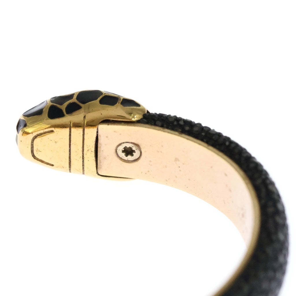 BVLGARI(ブルガリ) セルペンティ フォーエバー バングル ブレスレット ブラック×ゴールド