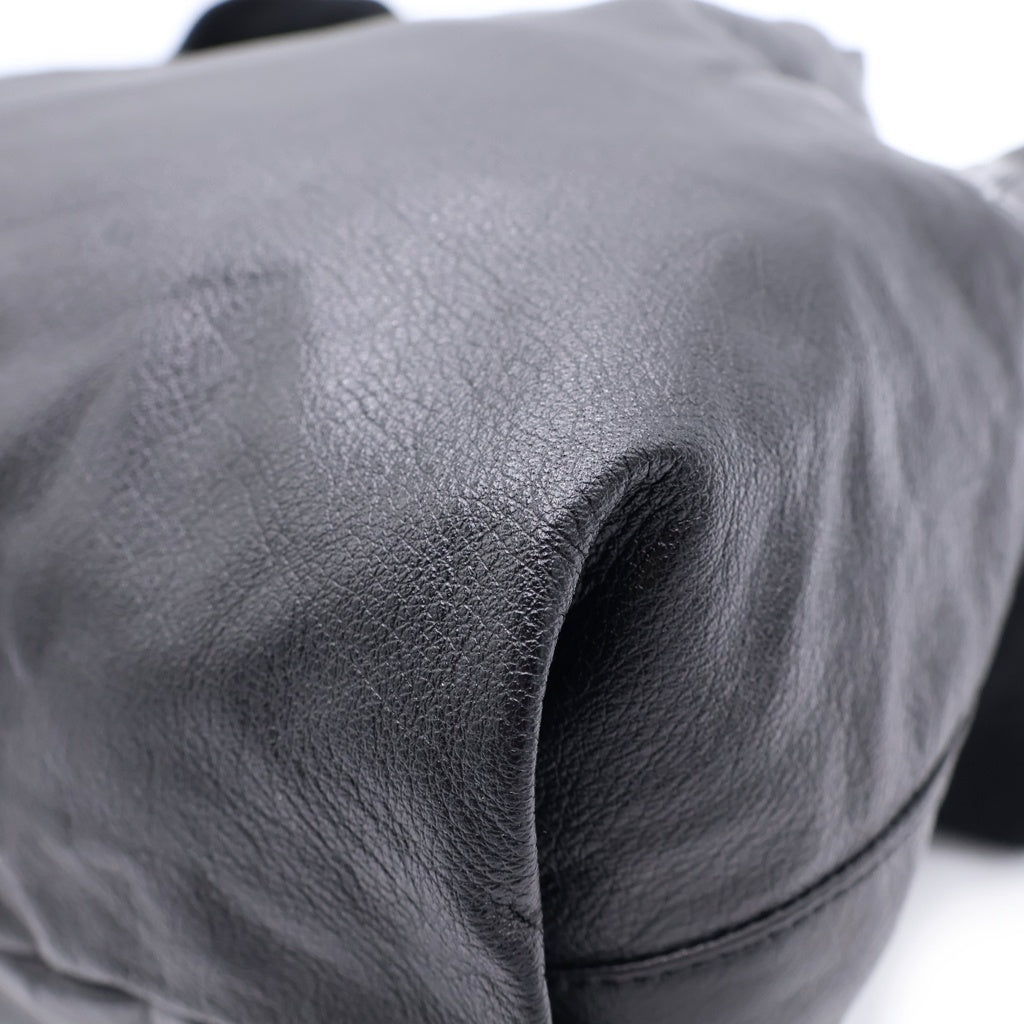 discord Yohji Yamamoto(ディスコード ヨウジヤマモト) INFINITE インフィニット レザー トートバッグ ショルダーバッグ ブラック DA-171-791-1-02 レディース