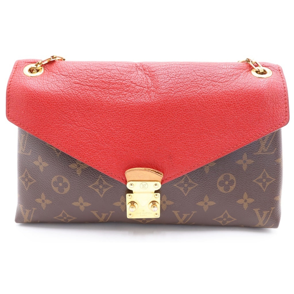 LOUIS VUITTON(ルイヴィトン) パラスチェーン モノグラム PVC レザー ゴールド金具 チェーンショルダーバッグ ブラウン/スリーズレッド M41201 レディース