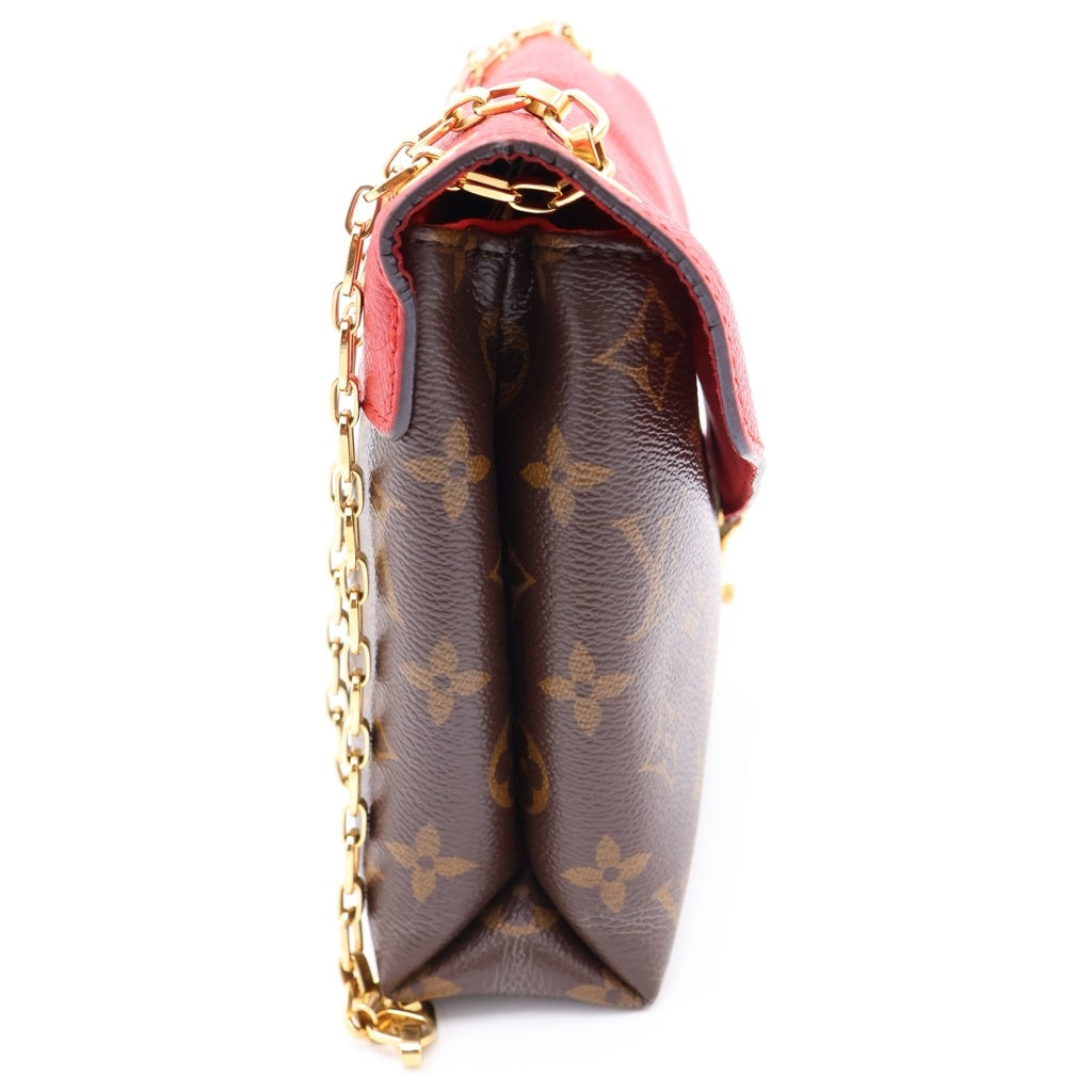 LOUIS VUITTON(ルイヴィトン) パラスチェーン モノグラム PVC レザー ゴールド金具 チェーンショルダーバッグ ブラウン/スリーズレッド M41201 レディース