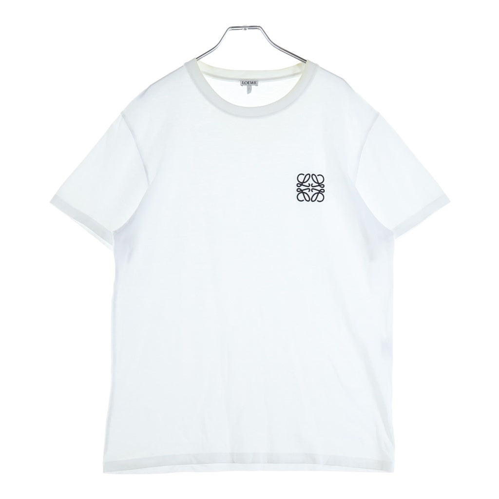 LOEWE(ロエベ) フロントロゴ アナグラム刺繍 コットン クルーネック 半袖 Tシャツ カットソー #M ホワイト H526Y22X75