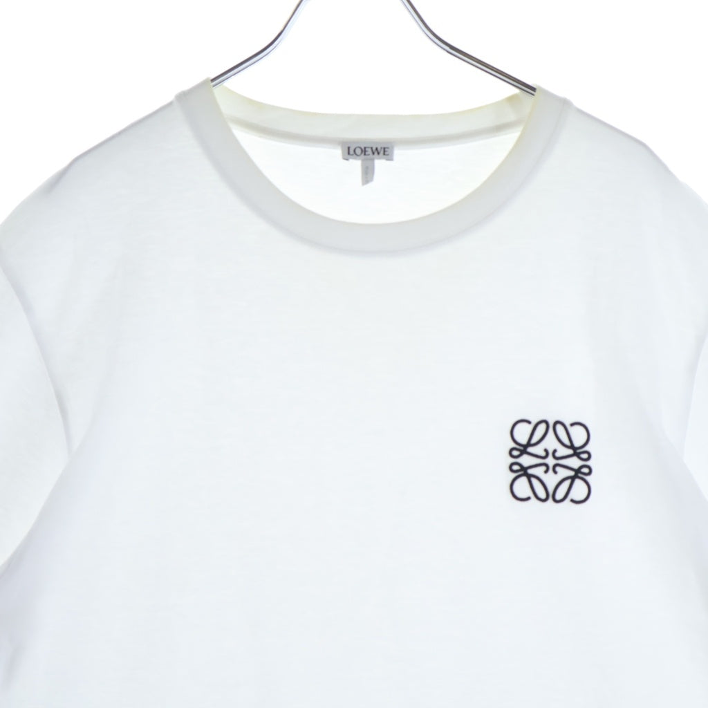 LOEWE(ロエベ) フロントロゴ アナグラム刺繍 コットン クルーネック 半袖 Tシャツ カットソー #M ホワイト H526Y22X75