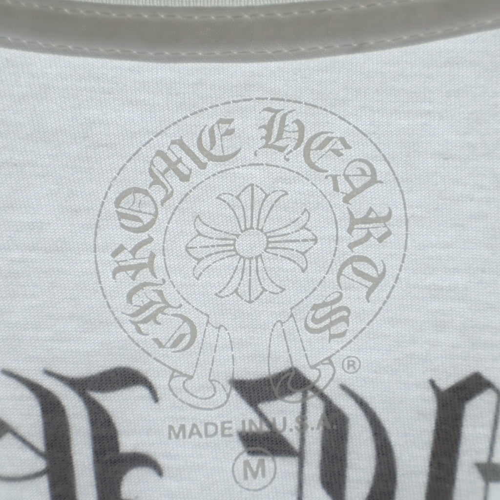 CHROME HEARTS(クロムハーツ) フロントポケット バックプリント ロゴ クルーネック 半袖 Tシャツ カットソー #M ホワイト 2212-304-0070