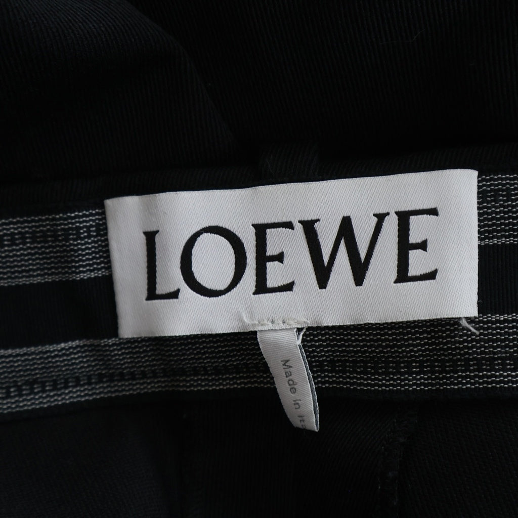 LOEWE(ロエベ) ウール ダブルニースラックス ジップフライ ボトムス パンツ #48 ブラック H526Y04WAO