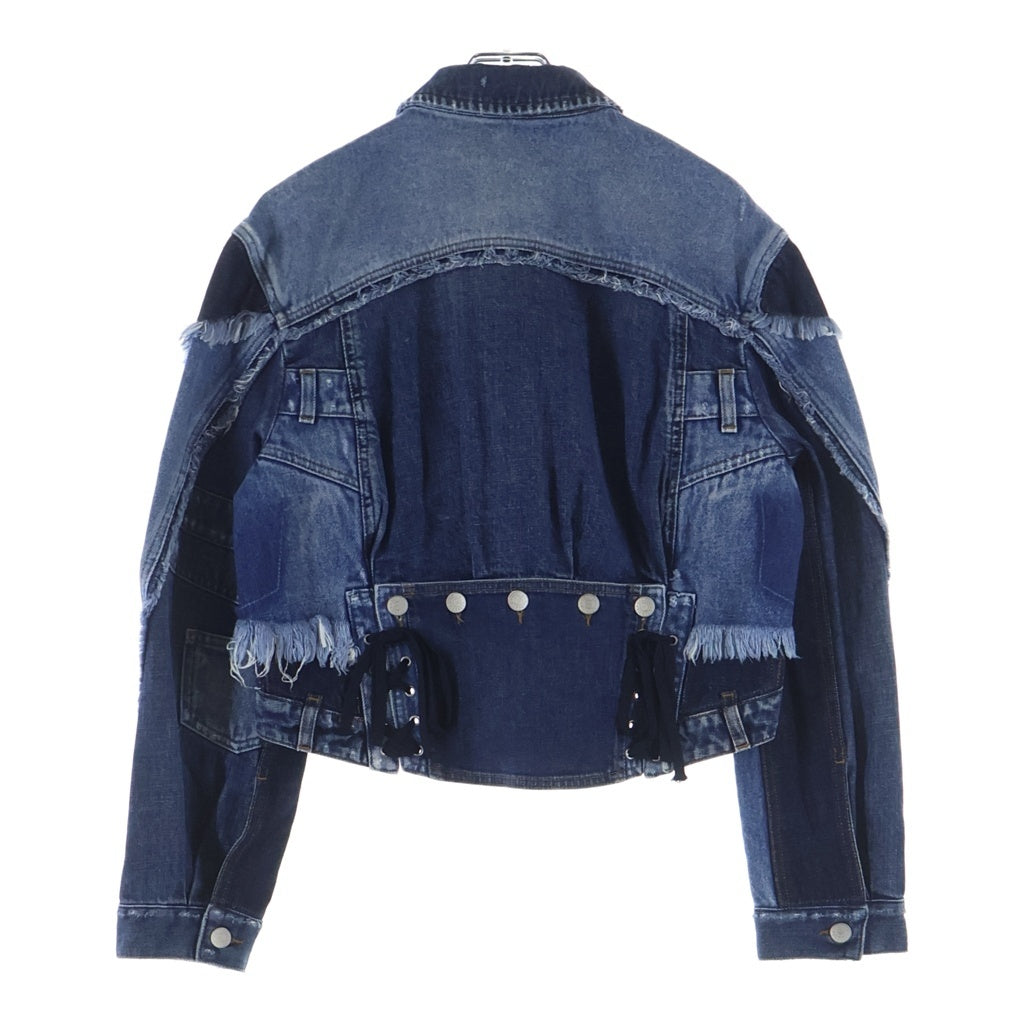 DOLCE & GABBANA(ドルチェアンドガッバーナ) ボタンフライ コットン リメイク デニムジャケット #44 ブルー CA00985
