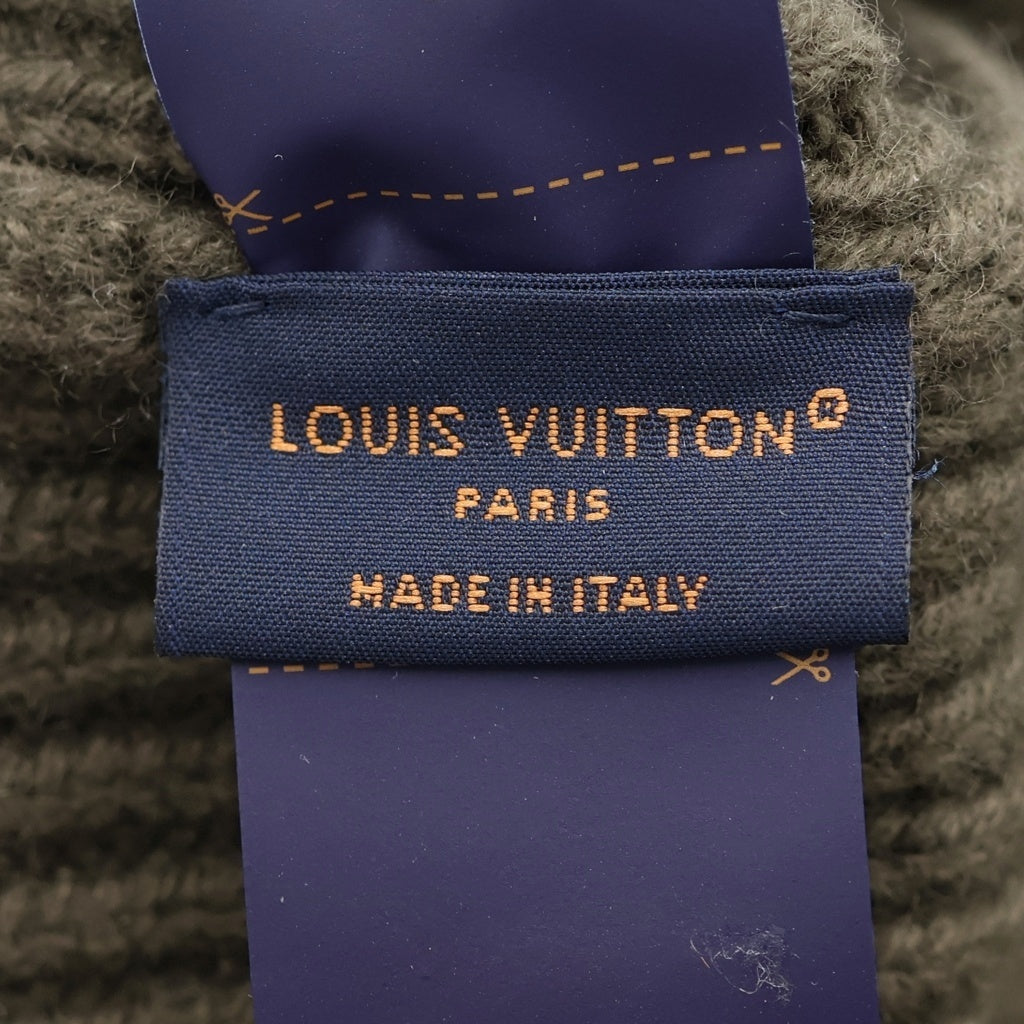 LOUIS VUITTON(ルイヴィトン) ビーニー LV デュアル ロゴ刺繍 カシミヤ ニットキャップ 帽子 カーキ M77235