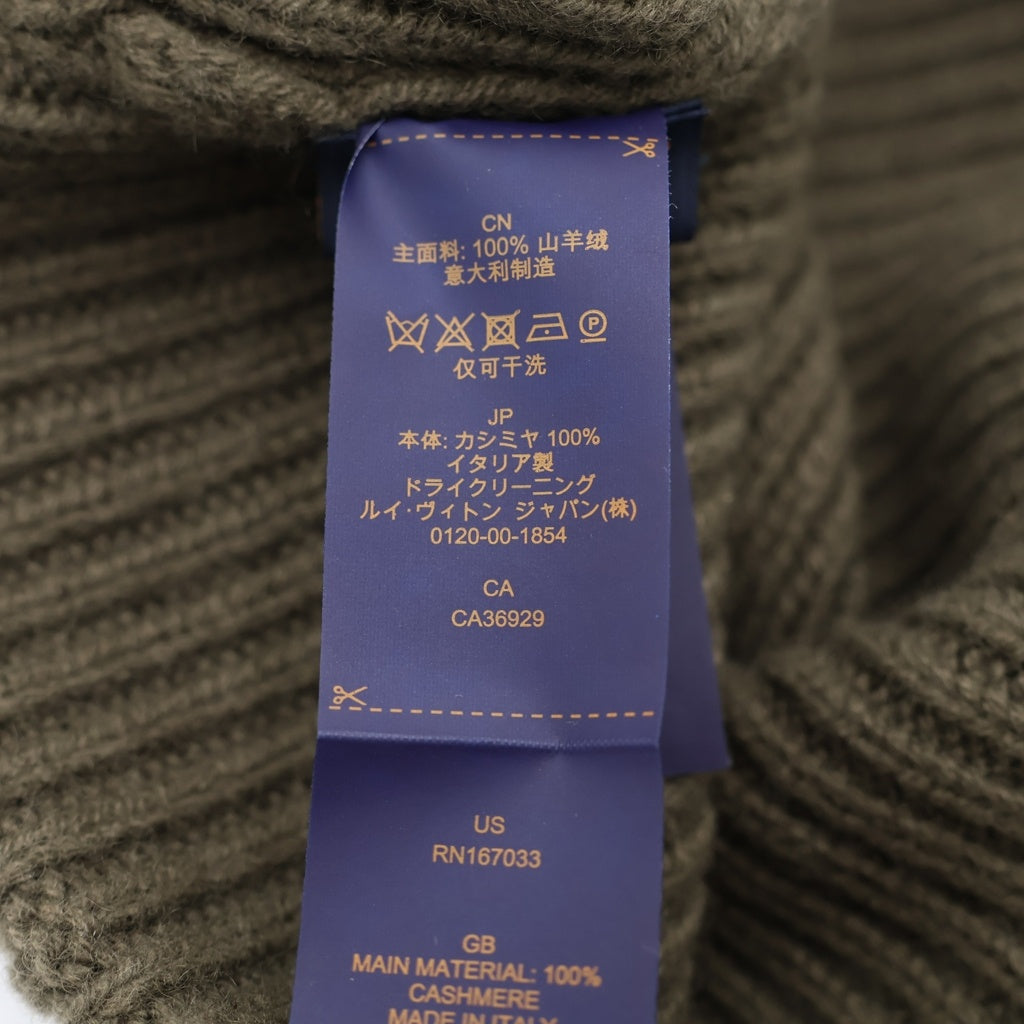 LOUIS VUITTON(ルイヴィトン) ビーニー LV デュアル ロゴ刺繍 カシミヤ ニットキャップ 帽子 カーキ M77235