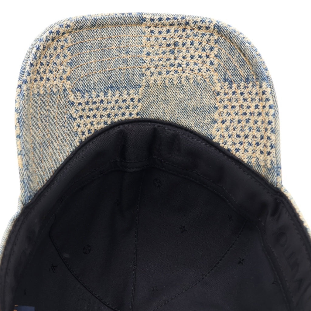 LOUIS VUITTON(ルイヴィトン) ダミエ 3D ウォッシュドデニム LVレザーパッチ ベースボールキャップ 帽子 インディゴ M7690L