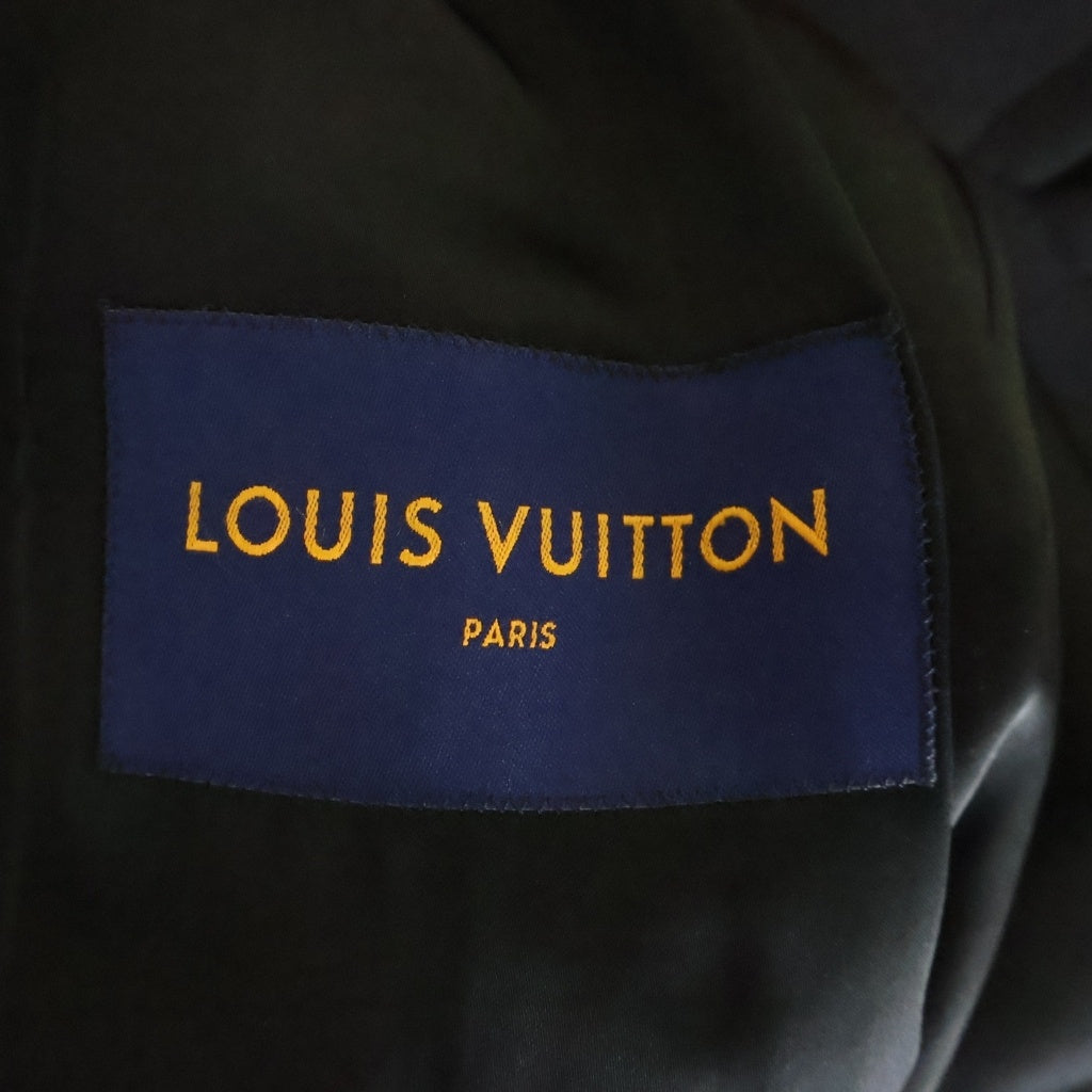 LOUIS VUITTON(ルイヴィトン) 21AW エンボスロゴ ダブルブレスト テクニカルウール メルトン チェスターコート ブラック RM212M DD1 HLC01W