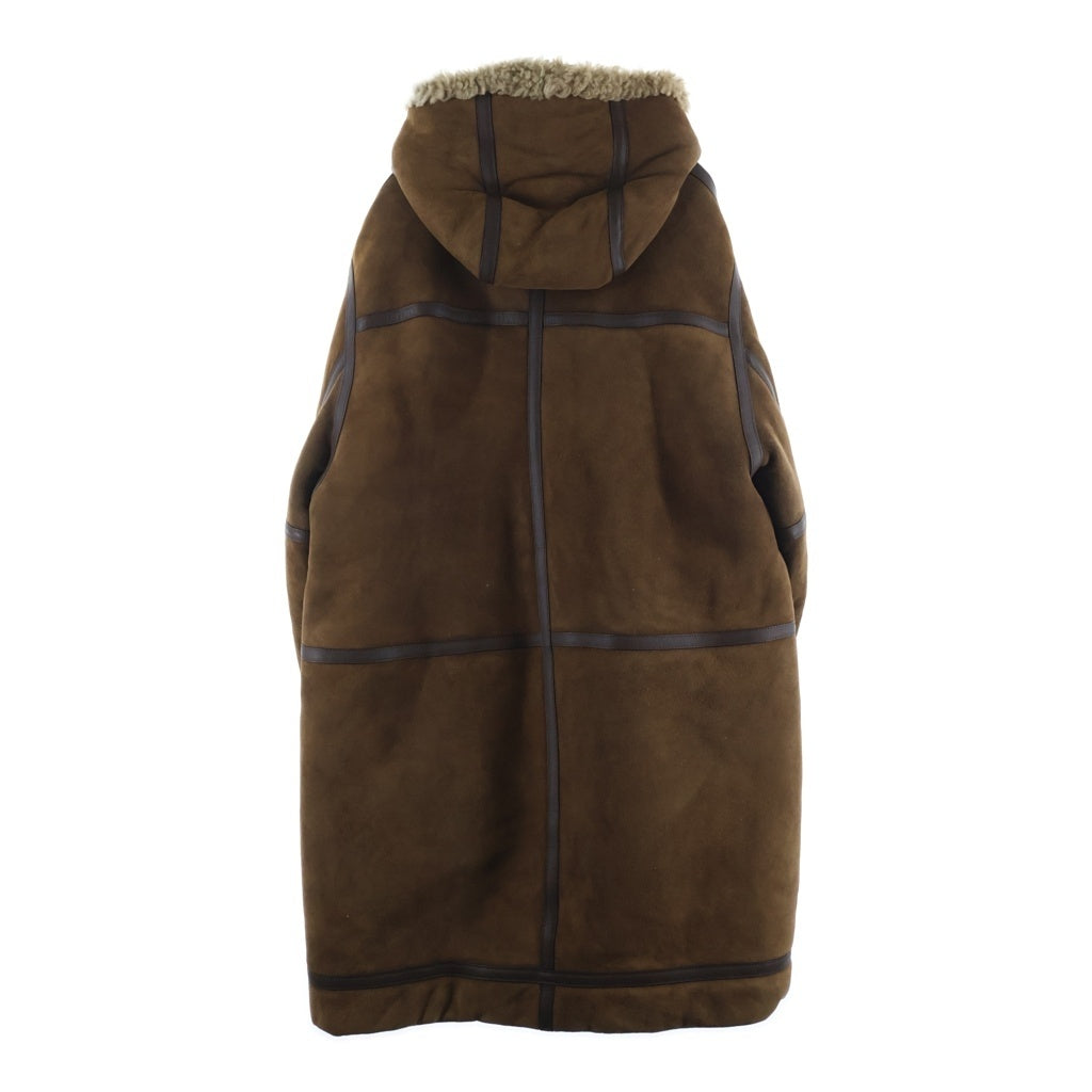LOUIS VUITTON(ルイヴィトン) ラムレザー シアリング ムートン フーデッド ジップアップ ジャケット ブラウン HFL08EHJZ 750N