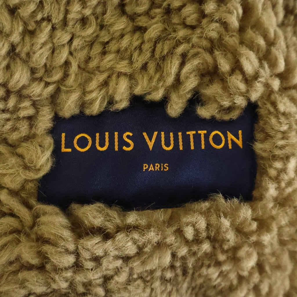 LOUIS VUITTON(ルイヴィトン) ラムレザー シアリング ムートン フーデッド ジップアップ ジャケット ブラウン HFL08EHJZ 750N