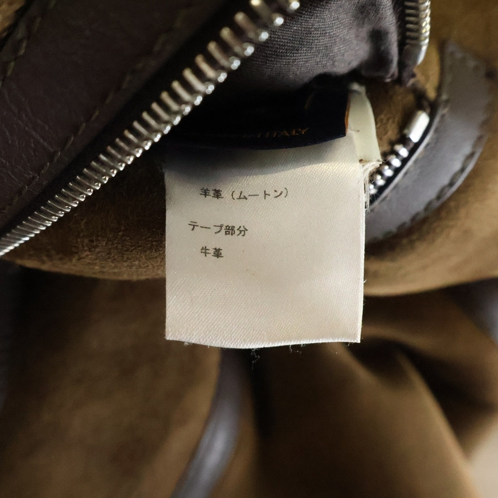 LOUIS VUITTON(ルイヴィトン) ラムレザー シアリング ムートン フーデッド ジップアップ ジャケット ブラウン HFL08EHJZ 750N