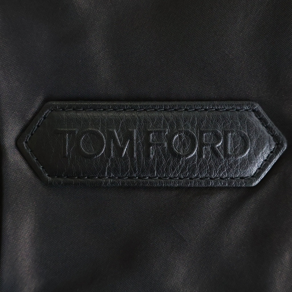 TOM FORD(トムフォード) カーフスキン スエードレザー ジップアップ シングル ライダースジャケット ブラウン BL412 TFL608