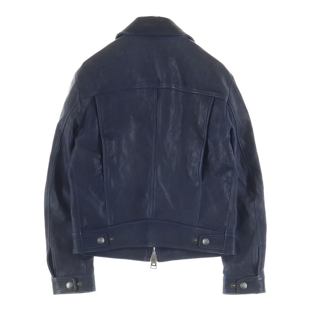 TOM FORD(トムフォード) ラムレザー ジップアップ レザー ジャケット ネイビー BG426 TFL467