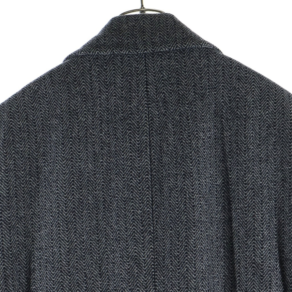 TOM FORD(トムフォード) ヘリンボーン ウール ピークドラペル ダブルブレスト チェスターコート グレー INC 7500TF 50015