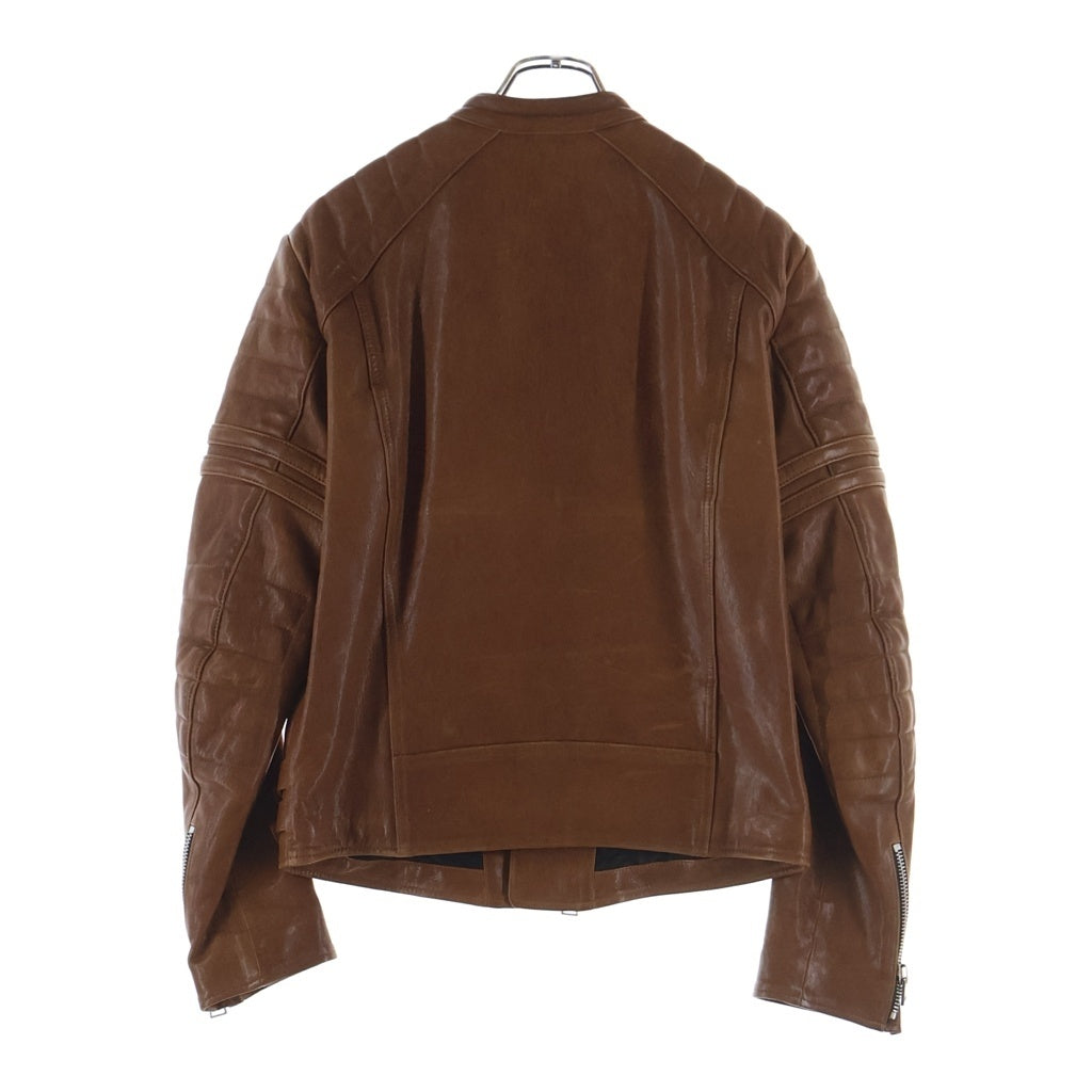 TOM FORD(トムフォード) ラムレザー ダブル ジップアップ ライダース ジャケット ブラウン BL426 TFL620