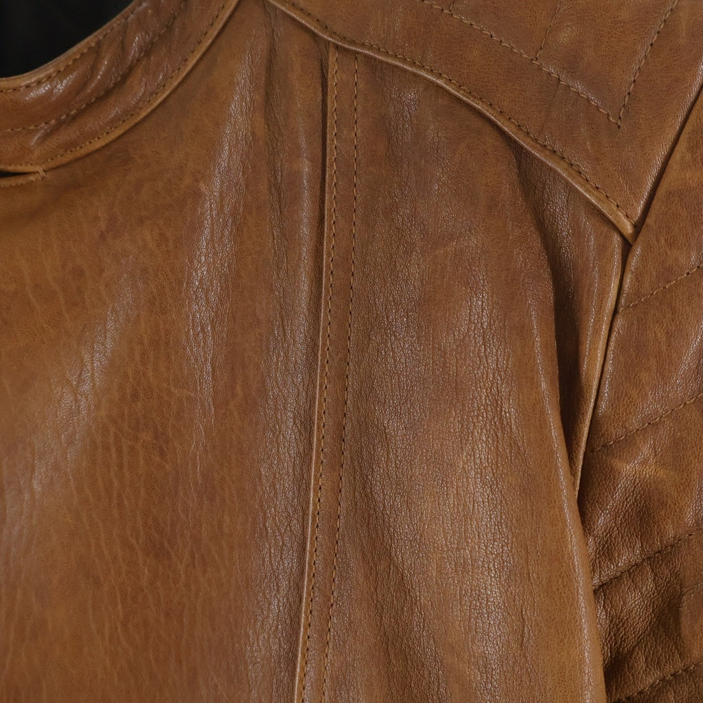 TOM FORD(トムフォード) ラムレザー ダブル ジップアップ ライダース ジャケット ブラウン BL426 TFL620