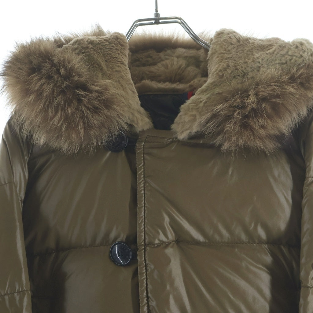 MONCLER(モンクレール) BULGARIE ブルガリファーフーデッド ジップアップ ダウンジャケット ベージュ 41323/91/68950