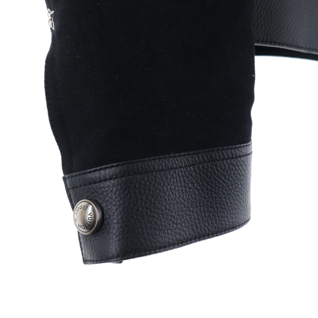 LOUIS VUITTON(ルイヴィトン) 25SS モノグラム ミックスレザー ワークウェアブルゾン パンチングレザー ジップアップ トラッカージャケット ブラック RM251 MA BQV HSLOSE