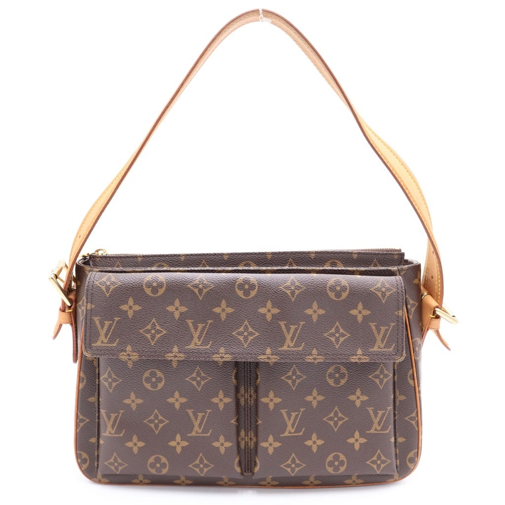 LOUIS VUITTON(ルイヴィトン) モノグラム ヴィバシテGM PVC レザー ハンドバッグ ショルダーバッグ ブラウン M51163 レディース