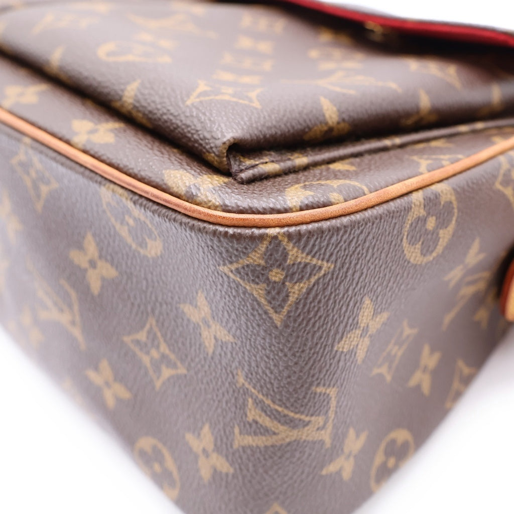 LOUIS VUITTON(ルイヴィトン) モノグラム ヴィバシテGM PVC レザー ハンドバッグ ショルダーバッグ ブラウン M51163 レディース