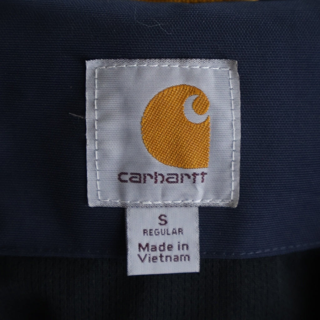 CARHARTT(カーハート) ラバーワッペンロゴ ナイロン フーデッド ジップアップ ジャケット ネイビー