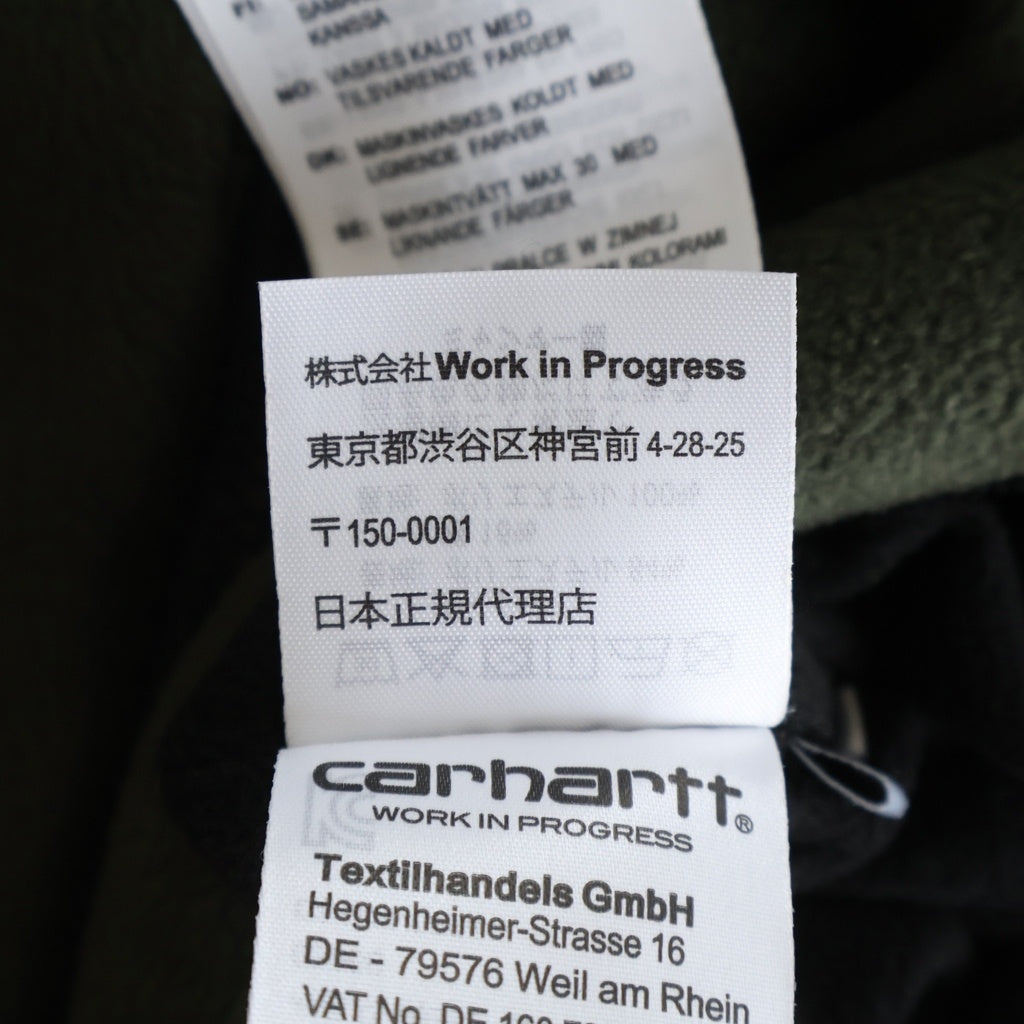 CARHARTT(カーハート) リバーシブル ワッペンロゴ フリース ナイロン ジップアップ ジャケット カーキ/ブラック
