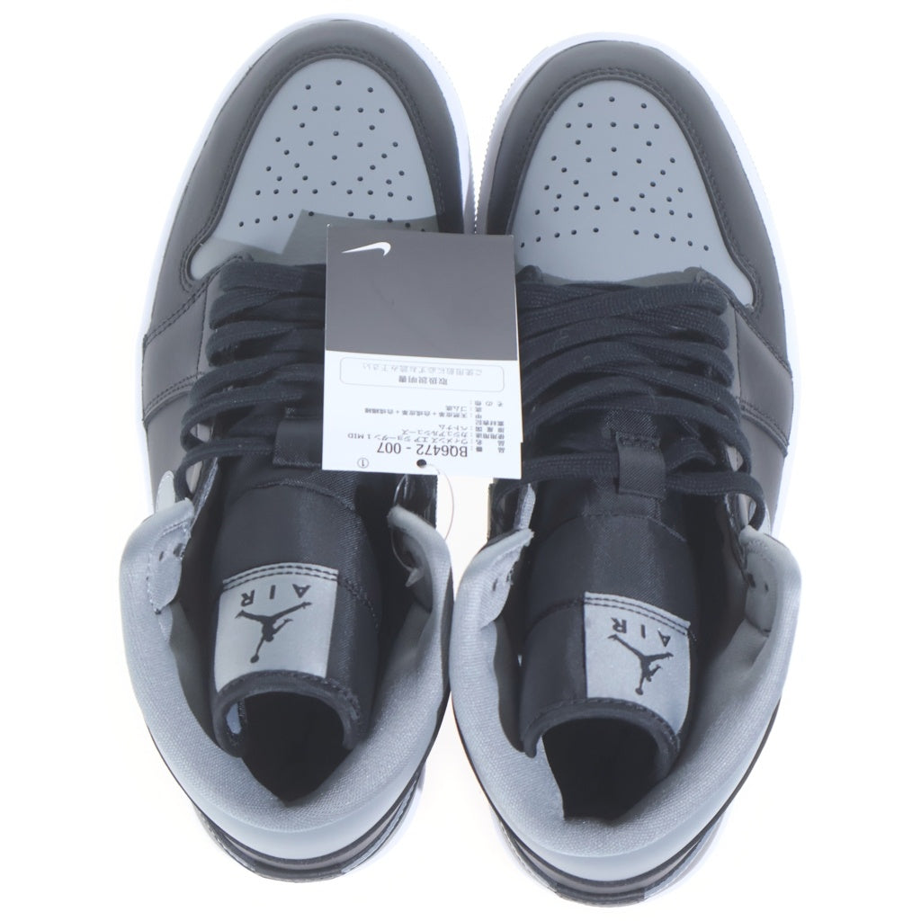 NIKE(ナイキ) WMNS AIR JORDAN 1 MID SHADOW ウィメンズ エアジョーダン ミッドカットスニーカー シャドウ US9/26cm ブラック/グレー BQ6472-007
