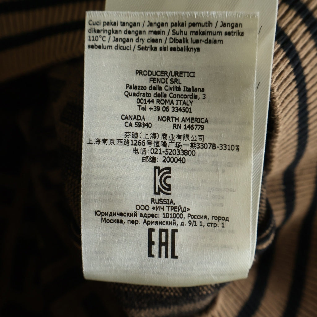 FENDI(フェンディ) ズッカ総柄ジャガード ニット ショート スカート ブラウン レディース キッズ JFG070 AEYD