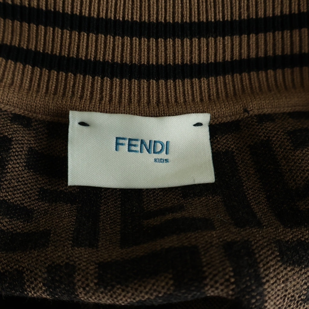 FENDI(フェンディ) ズッカ総柄ジャガード ニット ショート スカート ブラウン レディース キッズ JFG070 AEYD