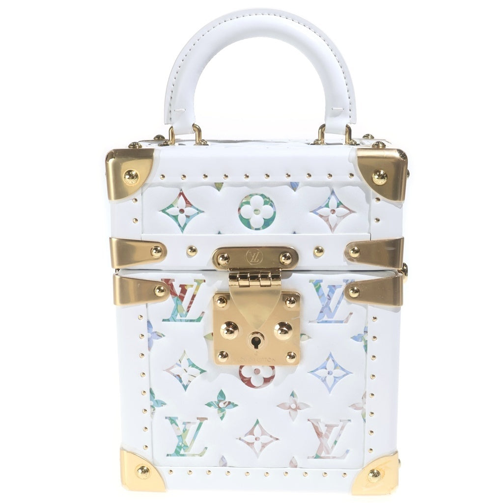 LOUIS VUITTON(ルイヴィトン) LVガーデン モノグラム カメラボックス 2WAY ハンド ショルダー トランク バッグ ゴールド金具 ホワイト M10077 レディース