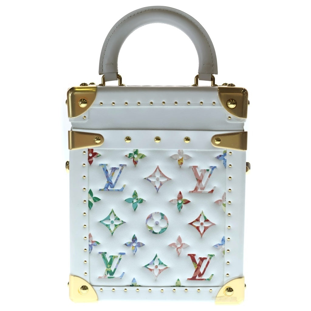 LOUIS VUITTON(ルイヴィトン) LVガーデン モノグラム カメラボックス 2WAY ハンド ショルダー トランク バッグ ゴールド金具 ホワイト M10077 レディース