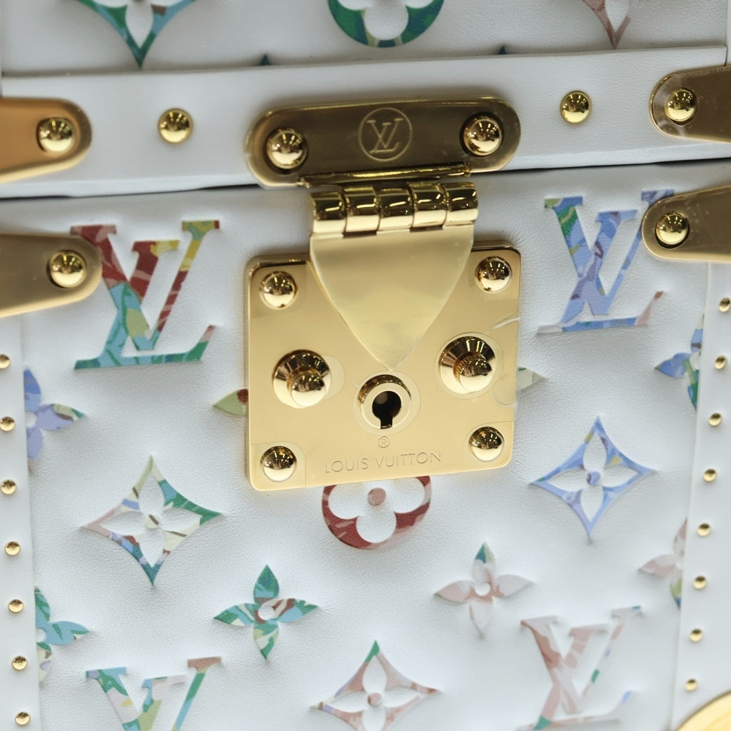 LOUIS VUITTON(ルイヴィトン) LVガーデン モノグラム カメラボックス 2WAY ハンド ショルダー トランク バッグ ゴールド金具 ホワイト M10077 レディース