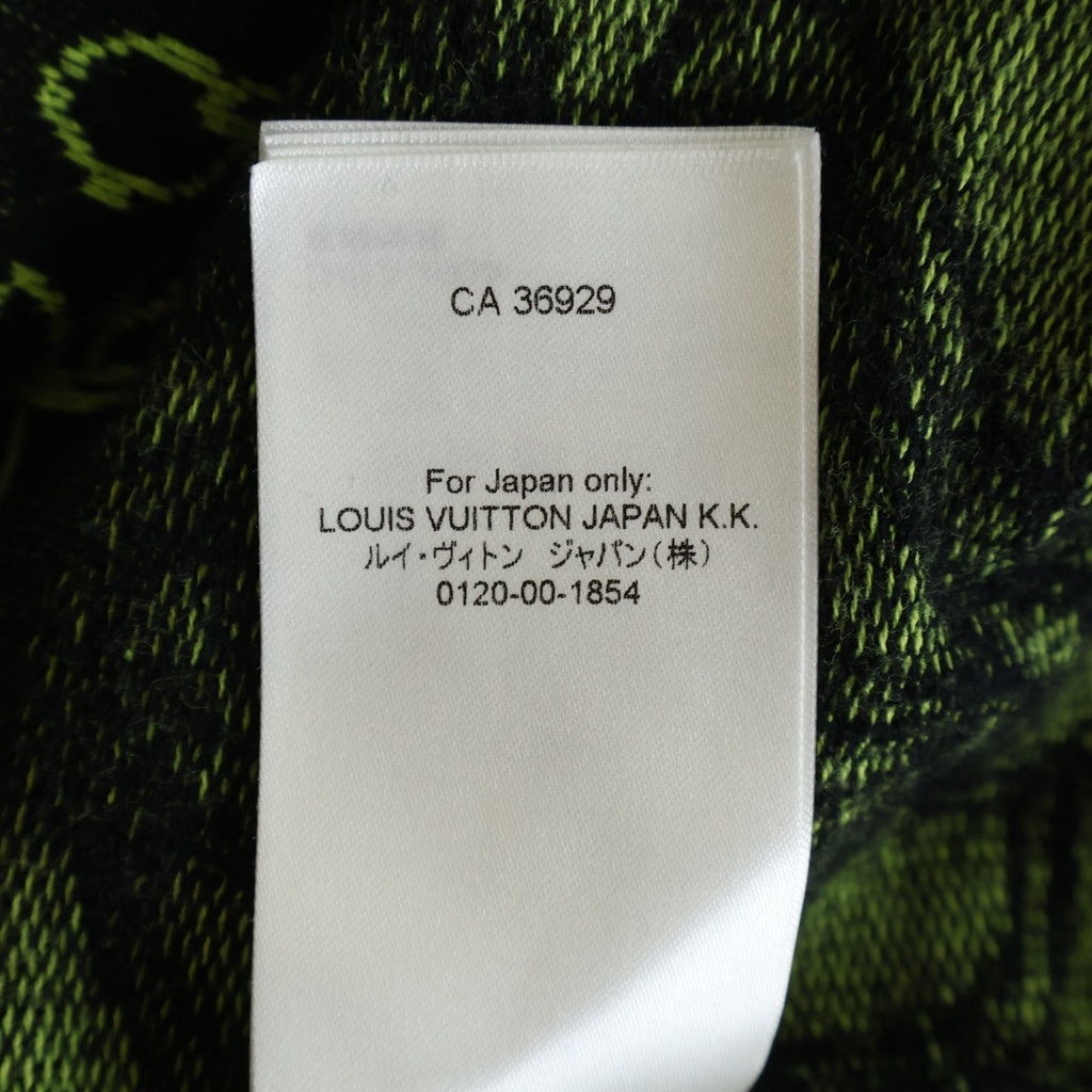 LOUIS VUITTON(ルイヴィトン) ウェイビーモノグラム 長袖 クルーネック ニット セーター 総柄 ブラック/イエロー RM232M Z64 HPY11W