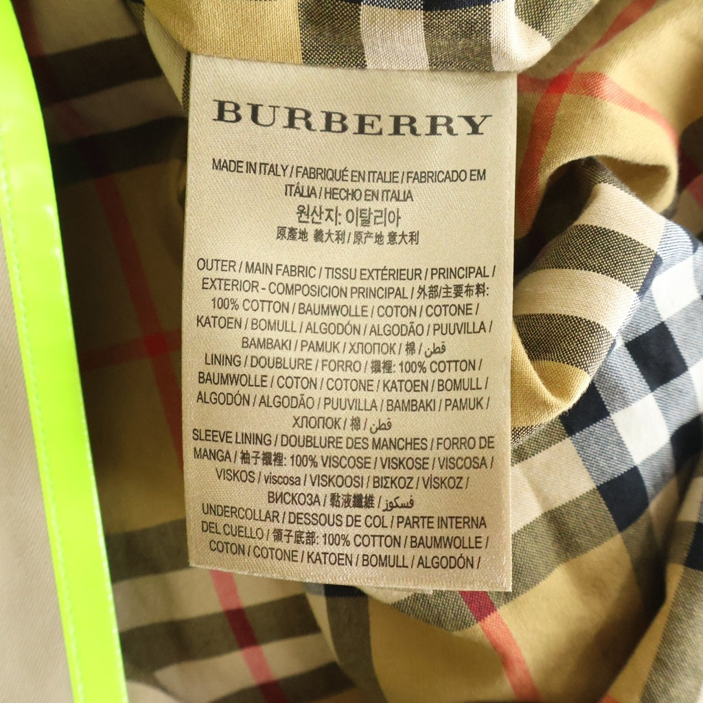 BURBERRY(バーバリー) Honey Beige Canvas Trench Coat ハニーベージュ コットンキャンバス トレンチコート パイピングテープ ベージュ 4069176 レディース