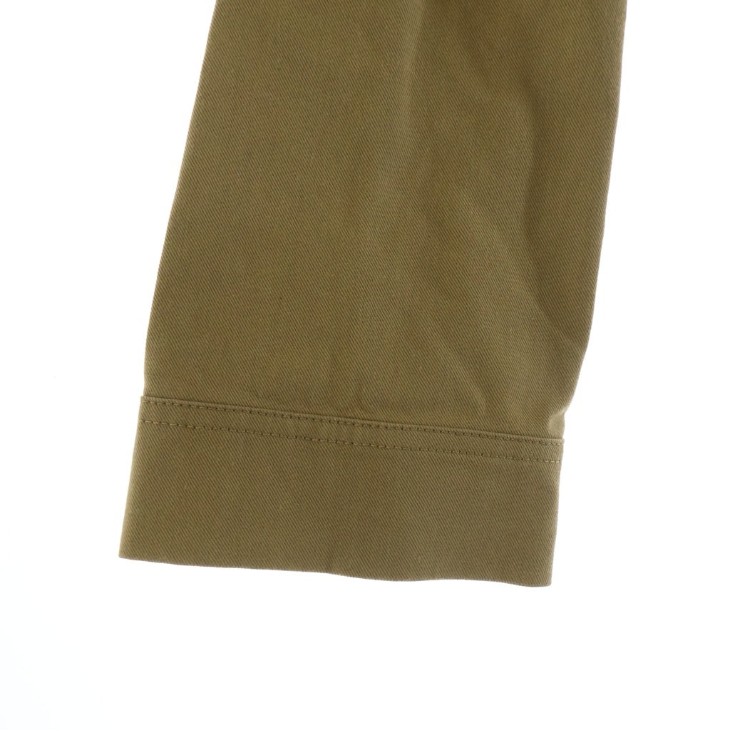 LOEWE(ロエベ) Belted Safari Jacket ベルテッドサファリジャケット コットンキャンバス 比翼 レザー ベージュ D2197090PA レディース