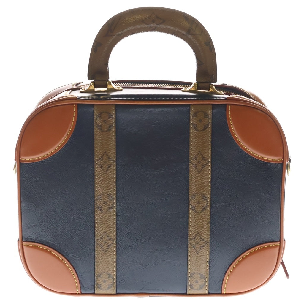LOUIS VUITTON(ルイヴィトン) ヴァリゼットPM モノグラムリバース PVC レザー 2WAY ハンド ショルダーバッグ ゴールド金具 ネイビー/ブラウン M53782 レディース