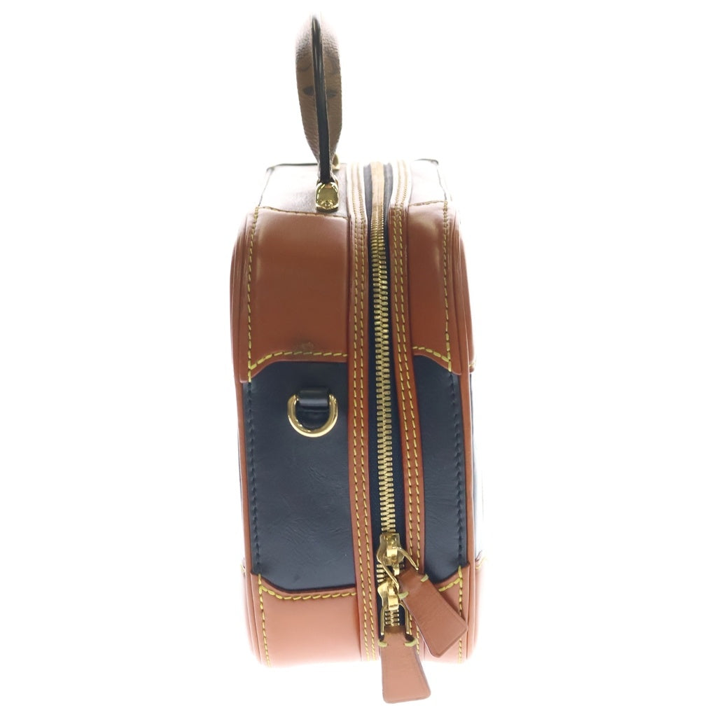 LOUIS VUITTON(ルイヴィトン) ヴァリゼットPM モノグラムリバース PVC レザー 2WAY ハンド ショルダーバッグ ゴールド金具 ネイビー/ブラウン M53782 レディース