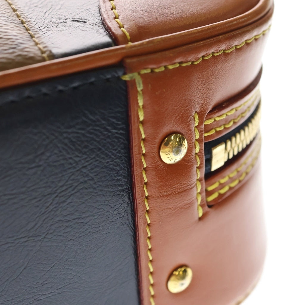 LOUIS VUITTON(ルイヴィトン) ヴァリゼットPM モノグラムリバース PVC レザー 2WAY ハンド ショルダーバッグ ゴールド金具 ネイビー/ブラウン M53782 レディース