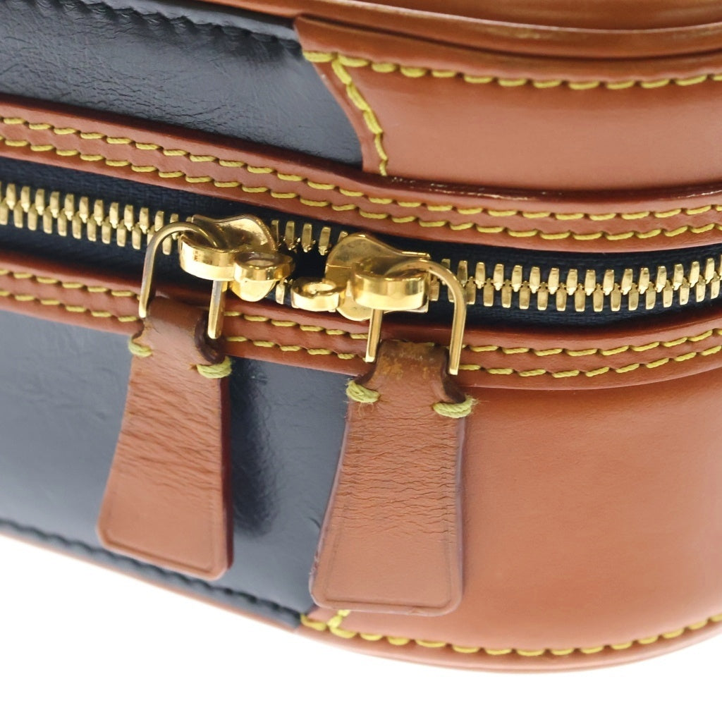 LOUIS VUITTON(ルイヴィトン) ヴァリゼットPM モノグラムリバース PVC レザー 2WAY ハンド ショルダーバッグ ゴールド金具 ネイビー/ブラウン M53782 レディース