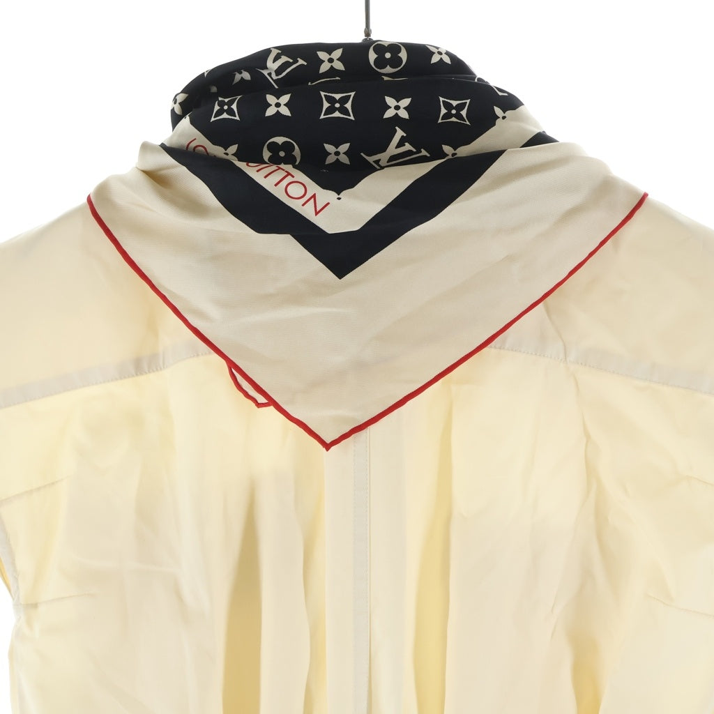 LOUIS VUITTON(ルイヴィトン) モノグラム スカーフサファリ シャツドレス ワンピース ノースリーブ ギャザー ベージュ RW222B O18 FNRO25 レディース