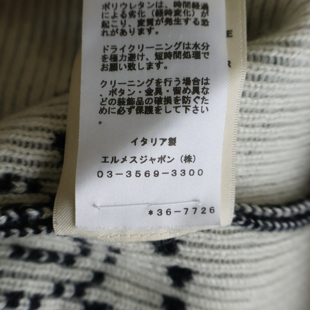HERMES(エルメス) 23SS Brides de Gala ブリッド ドゥ 柄 ジャガード総柄 カシミヤ ニット カーディガン ブラック 3E2711D8 レディース