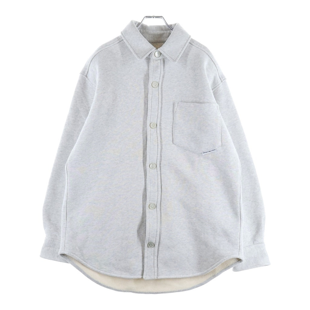 ALEXANDER WANG(アレキサンダーワン) コットン スウェット スナップボタン 長袖シャツ グレー CA00985 レディース