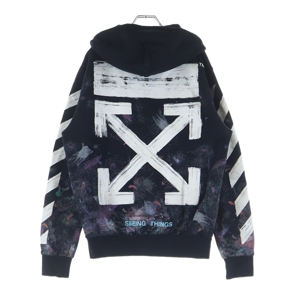 OFF-WHITE(オフホワイト) 17AW Diag Galaxy Brushed Zip Hoodie ダイアグ ギャラクシー ブラッシュド ジップアップ スウェットパーカー フーディー ブラック OMBB003F17619030 レディース