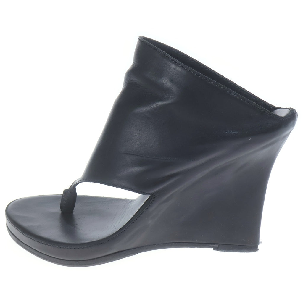 ANN DEMEULEMEESTER(アンドゥムルメステール) ウェッジソール レザーサンダル ミュール シューズ ブラック レディース