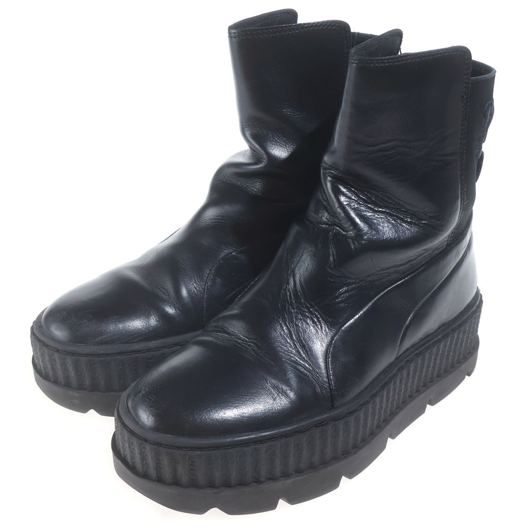PUMA(プーマ) Fenty CHELSEA SNEAKER BOOT フェンティ チェルシースニーカーブーツ バックゴア エンボスロゴ チャンキーソール レザー ブラック レディース 36626603