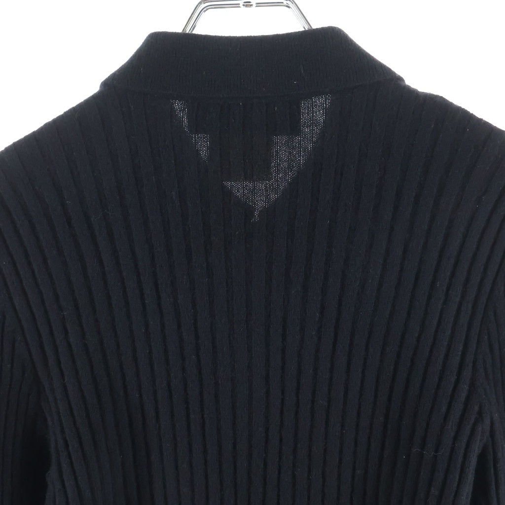 CHANEL(シャネル) 96AW archive カメリア刺繍 ドライバーズニット ジャケット ジップアップ フランス製 ワッペン カシミヤ ブラック P08831V00314 レディース