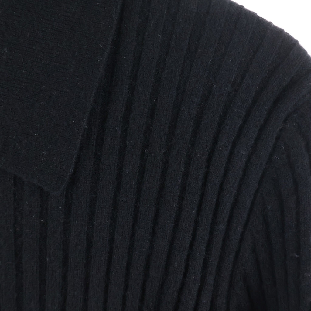 CHANEL(シャネル) 96AW archive カメリア刺繍 ドライバーズニット ジャケット ジップアップ フランス製 ワッペン カシミヤ ブラック P08831V00314 レディース